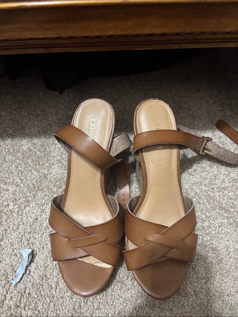Express Women’s Brown Strappy Leather Sandals